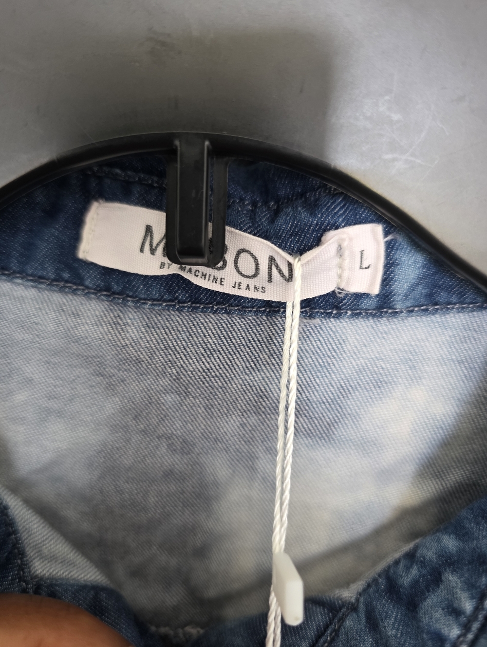 Mebon Women Tie Dye Denim Romper Blue Button Up Sz L Utility Style Long Sleeve - Picture 4 of 11